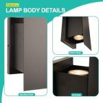 Edwarmlux Indoor Wall Sconces, Modern Wall Lights, Up and Down Wall Mount Light, Dimmable Hardwired Wall Light for Bedroom, Living Room, Hallway, GU10 Bulbs Excluded, 2 Pack (Matt Black)