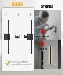 CASGAL Battery Operated Wall Sconce with Remote Control,Wall Sconces Set of Two,3000K-6500K LED Wireless Wall Light for Bedroom, Hallway, Background Wall, 350°Rotate,26.6 Inch, Black(2 Pack)