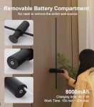 Battery Operated Wall Sconces Set of Two, USB Rechargeable Wall Lights with Remote Control, Dimmable LED Wall Lamp Indoor, 360° Rotation Wireless Lights for Living Room Bedroom Hallway, Black, 40 inch