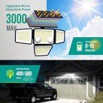 LYWALT Solar Outdoor Lights - 3000LM 188 LED Motion Sensor Outdoor Lights, 4 Heads Security Light,IP65 Waterproof, Easy Install,270°Wide Angle Flood Wall Light with 3 Modes for Backyard Yard (2 Pack)