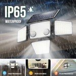 LYWALT Solar Outdoor Lights - 3000LM 188 LED Motion Sensor Outdoor Lights, 4 Heads Security Light,IP65 Waterproof, Easy Install,270°Wide Angle Flood Wall Light with 3 Modes for Backyard Yard (2 Pack)