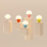 Dawnwake Mushroom Lamp Table Desk Bedside Lamp, Mushroom Decor Nightstand Small Table Lamps for Bedroom Night Stands,Cute Mini Modern Mid Century Lamps Dimmable,Unique Aesthetic Home Decor(White)