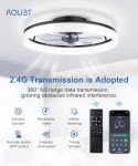 AQUBT Ceiling Fans with Lights and Remote, 20" Modern Low Profile Ceiling Fan with Light, Stepless Color Temperature Change and 6 Speeds for Bedroom, Kids Room and Living Room (Black)