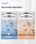 AQUBT Ceiling Fans with Lights and Remote, 20" Modern Low Profile Ceiling Fan with Light, Stepless Color Temperature Change and 6 Speeds for Bedroom, Kids Room and Living Room (Black)