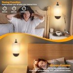 MATAMEYE Battery Operated Wall Sconce Set of 2, Black Rechargeable Wireless Wall Light Fixture with Remote, 12 RGB Colors & Timer, Indoor Dimmable Wall Lamp with Linen Shade