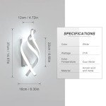 DELIPOP Wall Sconces, Spiral Modern LED Wall Sconce Lighting, 6500K Cool White Indoor Wall Light, Acrylic LED Wall Lamp for Bedroom, Bathroom, Living Room, Hallway, Balcony (White)