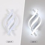 DELIPOP Wall Sconces, Spiral Modern LED Wall Sconce Lighting, 6500K Cool White Indoor Wall Light, Acrylic LED Wall Lamp for Bedroom, Bathroom, Living Room, Hallway, Balcony (White)