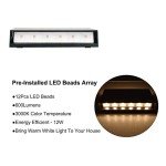 FUDESY LED Wall Sconce, Black Plastic Modern Wall Light Fixtures, Indoor Outdoor Up and Down Wall Lighting for Living Room Bedroom Hallway Corridors, 3000K, Warm White, 2-Pack