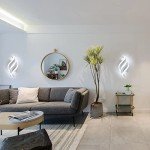 DELIPOP Wall Sconces, Spiral Modern LED Wall Sconce Lighting, 6500K Cool White Indoor Wall Light, Acrylic LED Wall Lamp for Bedroom, Bathroom, Living Room, Hallway, Balcony (White)