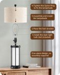 EDISHINE 22.44" Farmhouse Table Lamps with Night Light, 3 Way Dimmable Touch Control Bedside Lamp Set of 2, Rustic Nightstand Lamp for Living Room, Bedroom, A+C USB Ports, Frosted Glass Shade