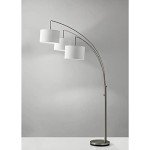 Adesso Arc Floor Lamp with 3 Movable Shades & Dimmable Brightness - Perfect Lighting for Bedroom, Living Room and Corner Decor, Brushed Steel
