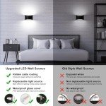 Sobrovo Modern Wall Sconce Set of 2 -White 4500K 10W Led Wall Sconce Indoor, Outdoor IP65 Waterproof, Hardwired, Up&Down Wall Mounted Wall Lighting for Living Room Bedroom Hallway(with G9 Bulbs)