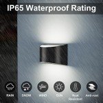 Sobrovo Modern Wall Sconce Set of 2 -White 4500K 10W Led Wall Sconce Indoor, Outdoor IP65 Waterproof, Hardwired, Up&Down Wall Mounted Wall Lighting for Living Room Bedroom Hallway(with G9 Bulbs)