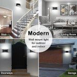 Sobrovo Modern Wall Sconce Set of 2 -White 4500K 10W Led Wall Sconce Indoor, Outdoor IP65 Waterproof, Hardwired, Up&Down Wall Mounted Wall Lighting for Living Room Bedroom Hallway(with G9 Bulbs)