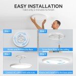 4PACK 3200lm LED Flush Mount Ceiling Light, Super Slim 12 inch LED Ceiling Light, 5000K Daylight LED Ceiling Light for Bedroom, living room, garage, office, warehouse, Dining room (White, Four Pack)