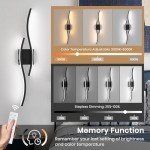 EIDEARAY Modern LED Wall Sconce set of Two, Battery Powered Wall Sconces set of 2 with Timer, Black Wall Light with Remote, LED Wall Lamp indoor not hardwired for Bathroom Living Room Bedroom Corridor