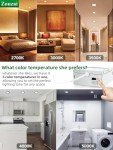 zouzai 12 Pack 6 Inch Black 5CCT Reset LED Recessed Ceiling Light with Junction Box, 2700K/3000K/3500K/4000K/5000K Selectable, 12W Eqv 110W,Dimmable, led can Lights- ETL and Energy Star Certified