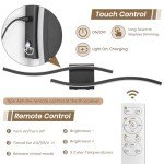 EIDEARAY Modern LED Wall Sconce set of Two, Battery Powered Wall Sconces set of 2 with Timer, Black Wall Light with Remote, LED Wall Lamp indoor not hardwired for Bathroom Living Room Bedroom Corridor