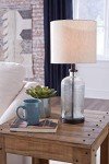 Signature Design by Ashley Bandile Modern Farmhouse 22.5" Seeded Glass Table Lamp, Bronze