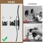 EIDEARAY Modern LED Wall Sconce set of Two, Battery Powered Wall Sconces set of 2 with Timer, Black Wall Light with Remote, LED Wall Lamp indoor not hardwired for Bathroom Living Room Bedroom Corridor