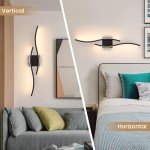 EIDEARAY Modern LED Wall Sconce set of Two, Battery Powered Wall Sconces set of 2 with Timer, Black Wall Light with Remote, LED Wall Lamp indoor not hardwired for Bathroom Living Room Bedroom Corridor