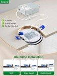 zouzai 12 Pack 6 Inch Black 5CCT Reset LED Recessed Ceiling Light with Junction Box, 2700K/3000K/3500K/4000K/5000K Selectable, 12W Eqv 110W,Dimmable, led can Lights- ETL and Energy Star Certified