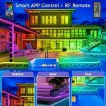 AILBTON 100ft Outdoor LED Strip Lights Waterproof,IP68 Outside Led Light Strips Waterproof with Bluetooth App Remote Control,Music Sync RGB Exterior Led Rope Lights,for Balcony,Deck,Roof,Garden,Pool