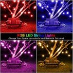 Mlambert 48FT Outdoor Patio Lights Waterproof Dimmable with Remote, RGB Cafe LED String Light with 15 Shatterproof Bulbs for Bistro Party-Black 1 Pack