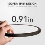 MODERN 12 Pack Super Thin 9inch 2800lm Flush Mount LED Ceiling Light Black, 5000K Daylight, Undimmable Ceiling Light Surface Mount for Bedroom, Living Room, Dining Room, Garage, Office