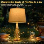 OYEARS 23" USB A+C Table Lamp Sets of 2 Modern Bedside Lamps Retro Farmhouse Rattan Glass Nightstand Nightlight Lamps for Bedroom Living Room Dorm,Two Light Points