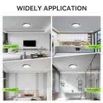 MODERN 12 Pack Super Thin 9inch 2800lm Flush Mount LED Ceiling Light Black, 5000K Daylight, Undimmable Ceiling Light Surface Mount for Bedroom, Living Room, Dining Room, Garage, Office
