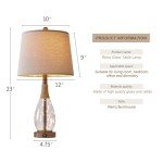 OYEARS 23" USB A+C Table Lamp Sets of 2 Modern Bedside Lamps Retro Farmhouse Rattan Glass Nightstand Nightlight Lamps for Bedroom Living Room Dorm,Two Light Points
