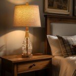 OYEARS 23" USB A+C Table Lamp Sets of 2 Modern Bedside Lamps Retro Farmhouse Rattan Glass Nightstand Nightlight Lamps for Bedroom Living Room Dorm,Two Light Points