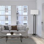 Globe Electric 67046 58" Floor Lamp, Matte Black, White Linen Shade, On/Off Socket Rotary Switch, Standing, Living Room Decor, Bedroom, Tall, Corner Light