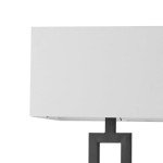 Globe Electric 67046 58" Floor Lamp, Matte Black, White Linen Shade, On/Off Socket Rotary Switch, Standing, Living Room Decor, Bedroom, Tall, Corner Light