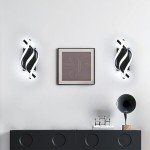 AUA LED Wall Sconce, 21W Modern Spiral Wall Sconce Lighting, 6500K Cool White Indoor Wall Light for Bedroom Living Room Office Restaurant Hallway, Wall Mounted Lamp