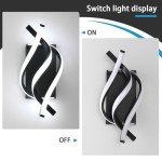 AUA LED Wall Sconce, 21W Modern Spiral Wall Sconce Lighting, 6500K Cool White Indoor Wall Light for Bedroom Living Room Office Restaurant Hallway, Wall Mounted Lamp