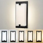 zeyu LED Indoor Wall Sconce, 20W Modern Dimmable Wall Mount Light for Hallway, 5CCT Adjustable 3000K/3500K/4000K/5000K/6500K, Black Finish with Clear Glass Shade, ZTH100B-LED BK