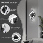 LED Wall Sconces Indoor, 12W LED Wall Mount Lights, Modern Spiral Wall Lamp, Bedside Wall Lamps, 6000K Cold Wall Light Fixture for Stairs, Living Room, Bedroom, Aisle, Hallway (Cold White, Black)