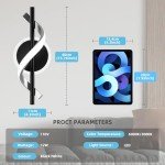 LED Wall Sconces Indoor, 12W LED Wall Mount Lights, Modern Spiral Wall Lamp, Bedside Wall Lamps, 6000K Cold Wall Light Fixture for Stairs, Living Room, Bedroom, Aisle, Hallway (Cold White, Black)
