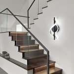 LED Wall Sconces Indoor, 12W LED Wall Mount Lights, Modern Spiral Wall Lamp, Bedside Wall Lamps, 6000K Cold Wall Light Fixture for Stairs, Living Room, Bedroom, Aisle, Hallway (Cold White, Black)