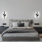 LED Wall Sconces Indoor, 12W LED Wall Mount Lights, Modern Spiral Wall Lamp, Bedside Wall Lamps, 6000K Cold Wall Light Fixture for Stairs, Living Room, Bedroom, Aisle, Hallway (Cold White, Black)