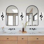 LED Wall Sconces Indoor, 12W LED Wall Mount Lights, Modern Spiral Wall Lamp, Bedside Wall Lamps, 6000K Cold Wall Light Fixture for Stairs, Living Room, Bedroom, Aisle, Hallway (Cold White, Black)