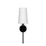Battery Operated Wall Sconce Light with Remote Control, Dimmable Wall Sconce Set of 2 with White Fabric Shade, Indoor Wireless Battery Operated Wall Lamp Light For Bedroom Living Room, Bulb Included (