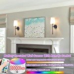 Battery Operated Wall Sconce Light with Remote Control, Dimmable Wall Sconce Set of 2 with White Fabric Shade, Indoor Wireless Battery Operated Wall Lamp Light For Bedroom Living Room, Bulb Included (