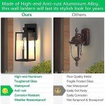 MAXvolador Outdoor Wall Lantern, Exterior Waterproof Wall Sconce Light Fixture, Black Anti-Rust Wall Mount Light with Clear Glass, E26 Base Wall Lamp