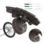 Onforu 60W LED Dusk to Dawn Outdoor Lighting, 6000LM Exterior Flood Light, IP65 Waterproof Outdoor 3 Adjustable Heads Photocell Security Lights Fixture, 6500K Floodlights for Garage, Patio, Yard
