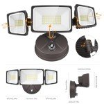 Onforu 60W LED Dusk to Dawn Outdoor Lighting, 6000LM Exterior Flood Light, IP65 Waterproof Outdoor 3 Adjustable Heads Photocell Security Lights Fixture, 6500K Floodlights for Garage, Patio, Yard