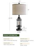 G-SAFAVA 23.75'' Industrial Black Metal Table Lamps Living Room Lamp for Nightstand Set of 2 Bedside End Lamp Home Decor Touch Lamp Modern Lamps with USB Port