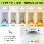 2Pack LED Flush Mount Ceiling Light Fixture, 12Inch 24W, Dimmable&3000K/3500K/4000K/5000K/6500K Adjustable Low Profile Ceiling Lights, 3200LM Modern Lamp for Kitchen, Bedroom, Porch, Hallway, White